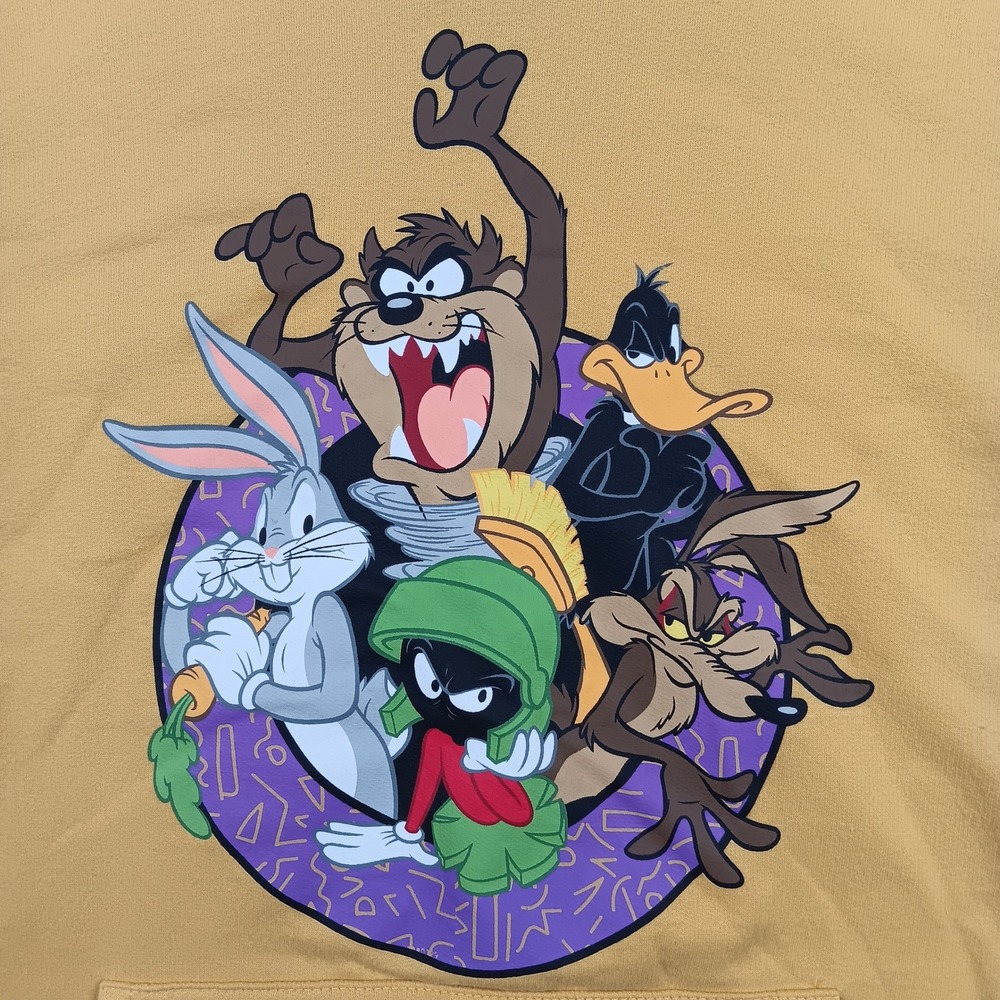 Looney Tunes Hoodie Sweatshirt Women 3XL Gold Graphic Character LH42216HO